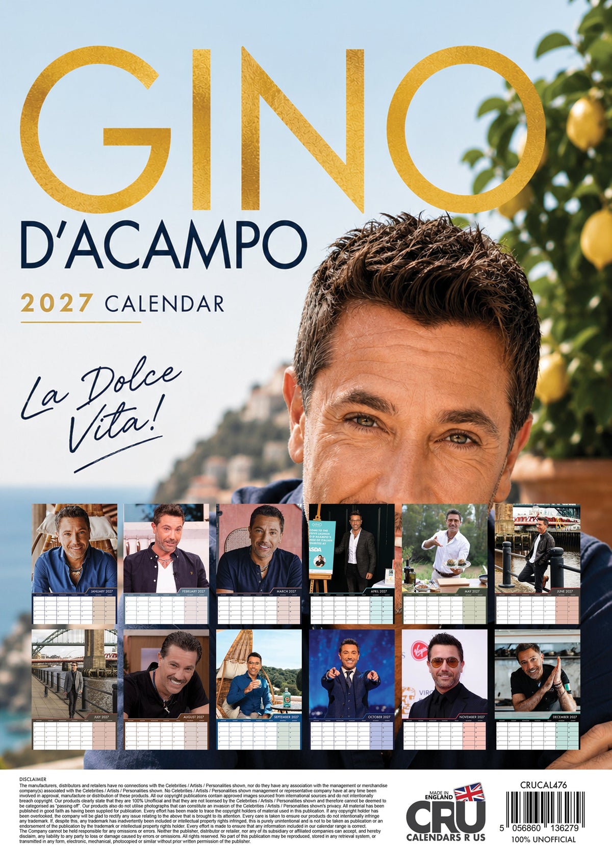 Gino D'acampo - A3 Calendar 2027
