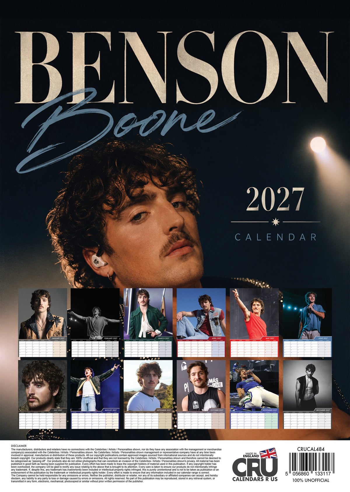 Benson Boone - A3 Calendar 2027
