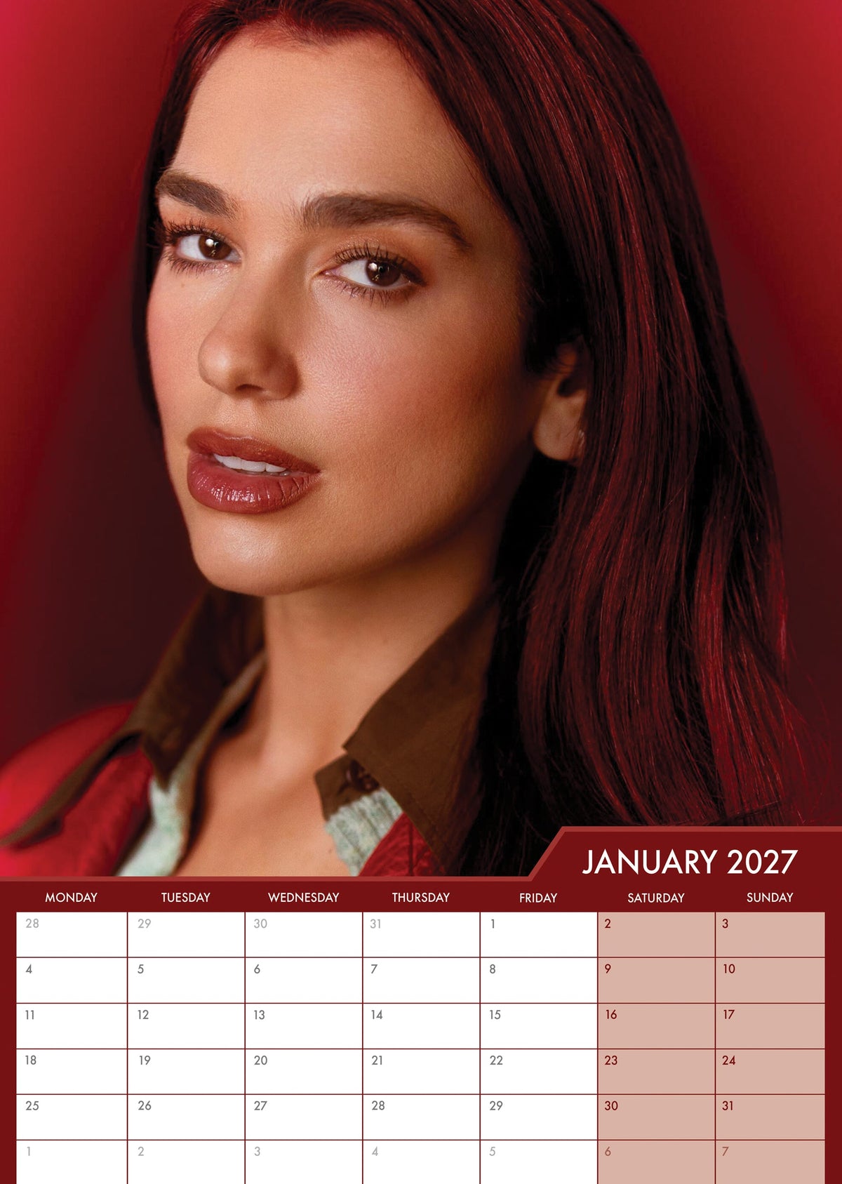 Dua Lipa - A3 Calendar 2027
