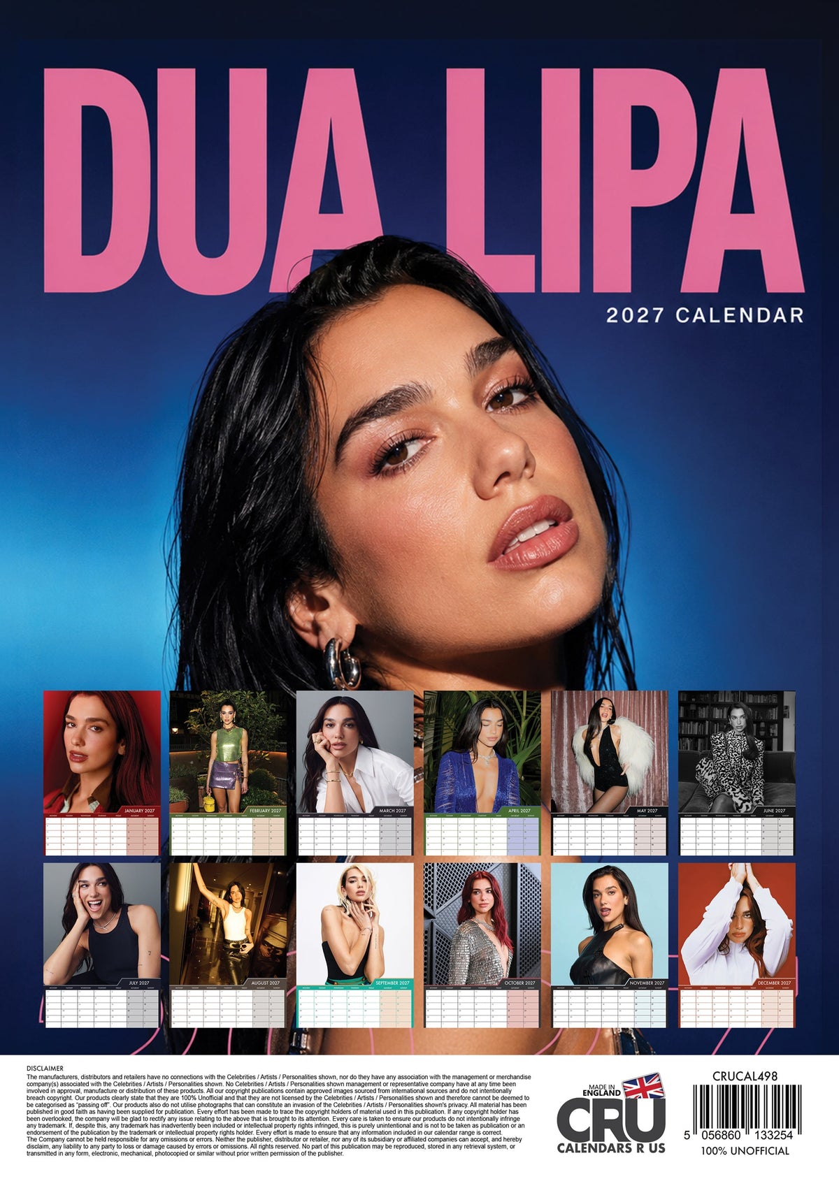 Dua Lipa - A3 Calendar 2027