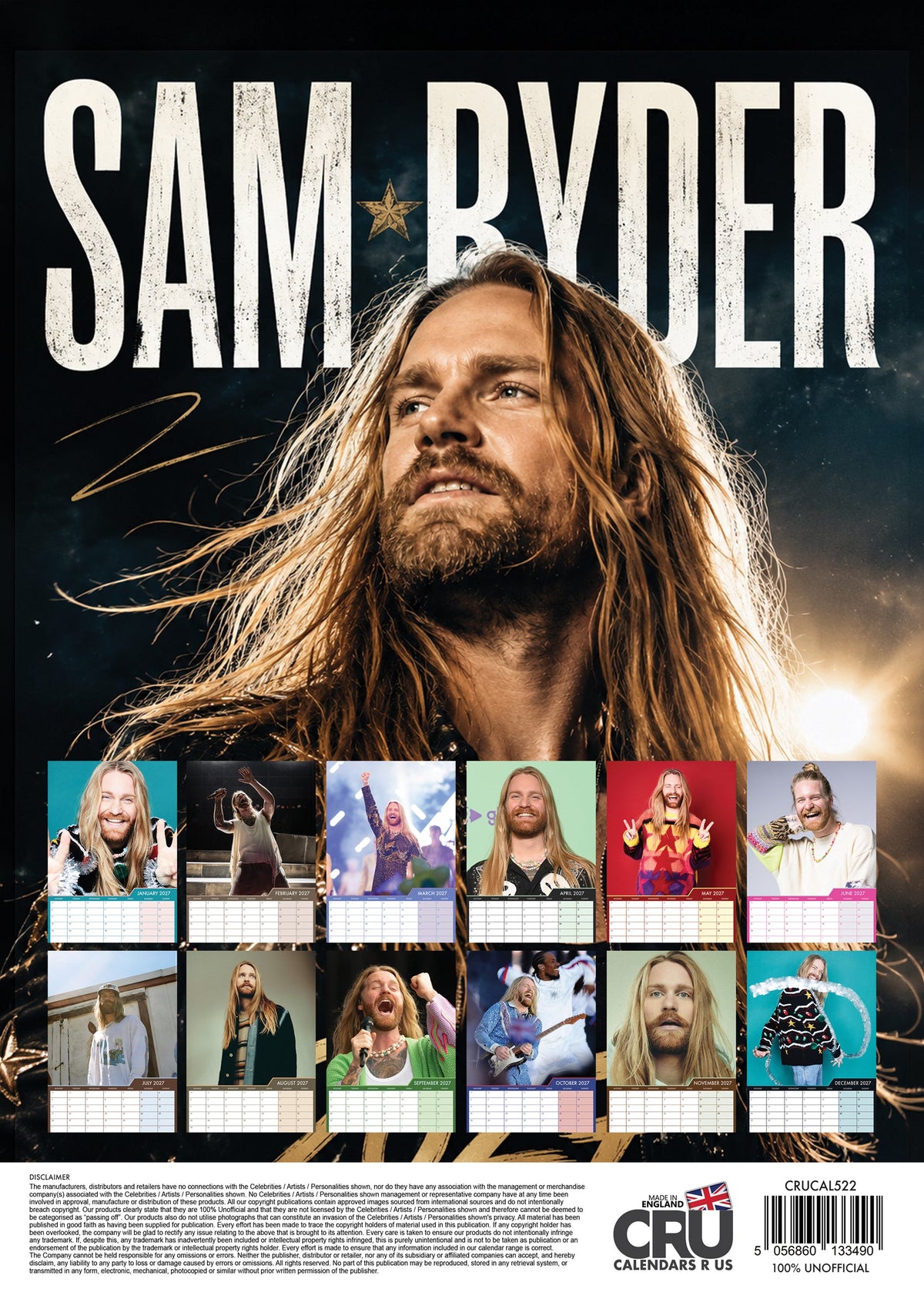 Sam Ryder - A3 Calendar 2027