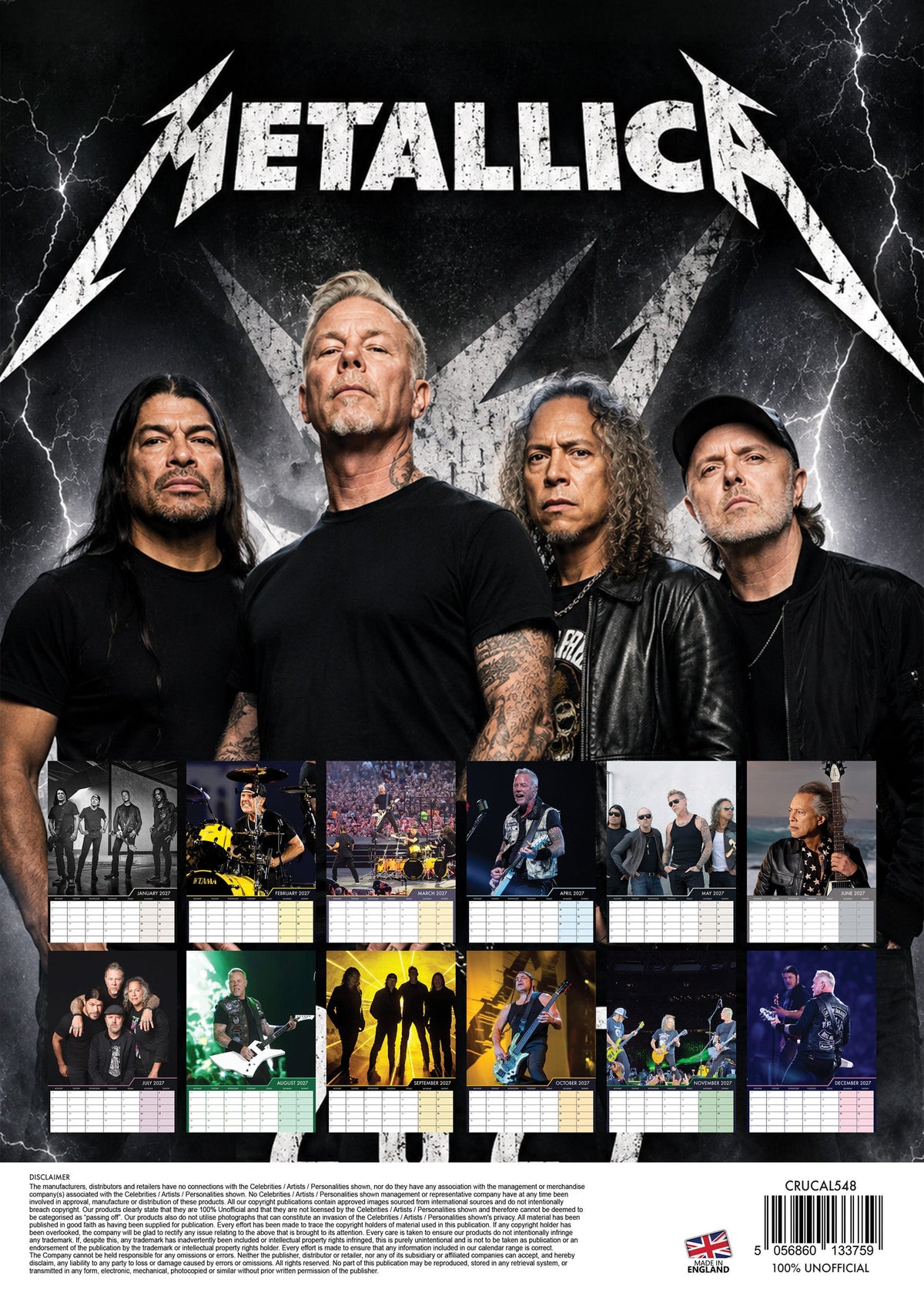Metallica - A3 Calendar 2027