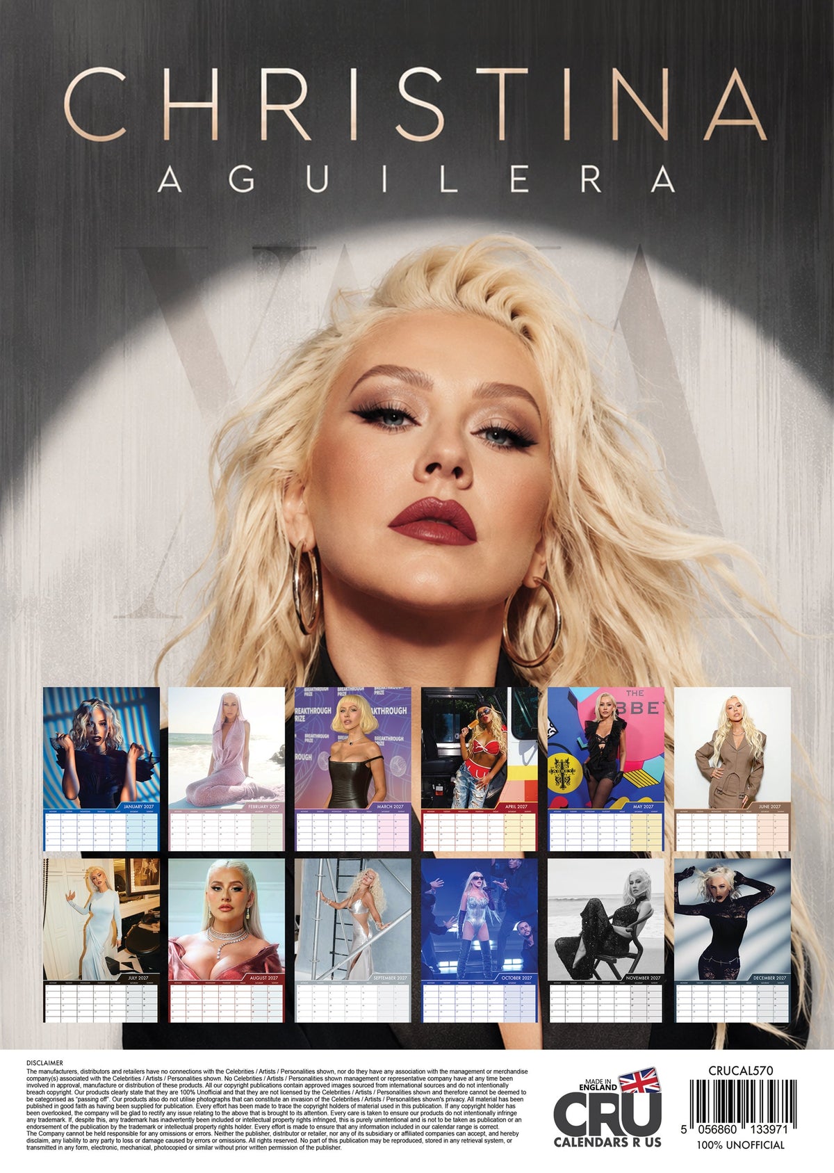 Christina Aguilera - A3 Calendar 2027