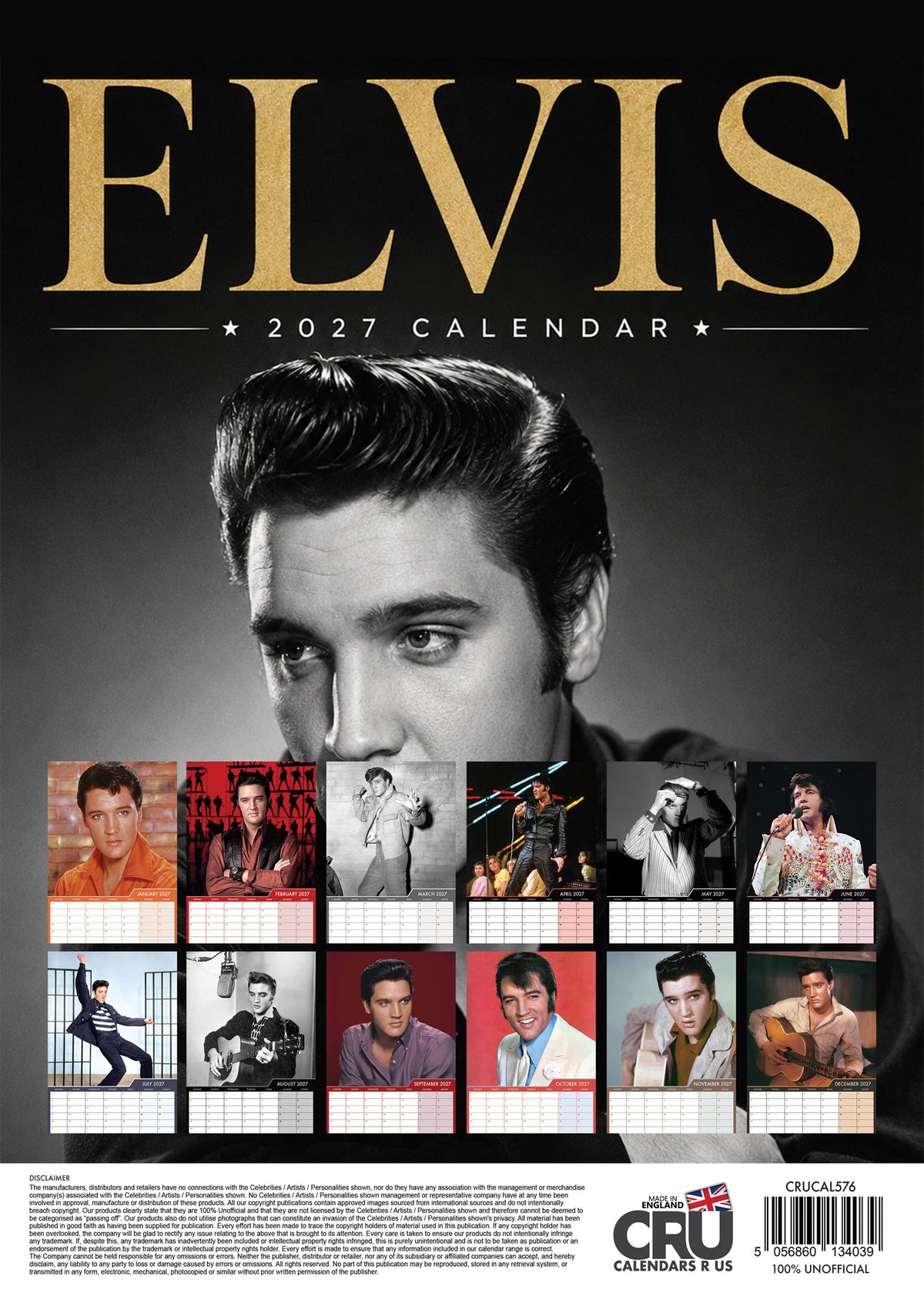 Elvis - A3 Calendar 2027