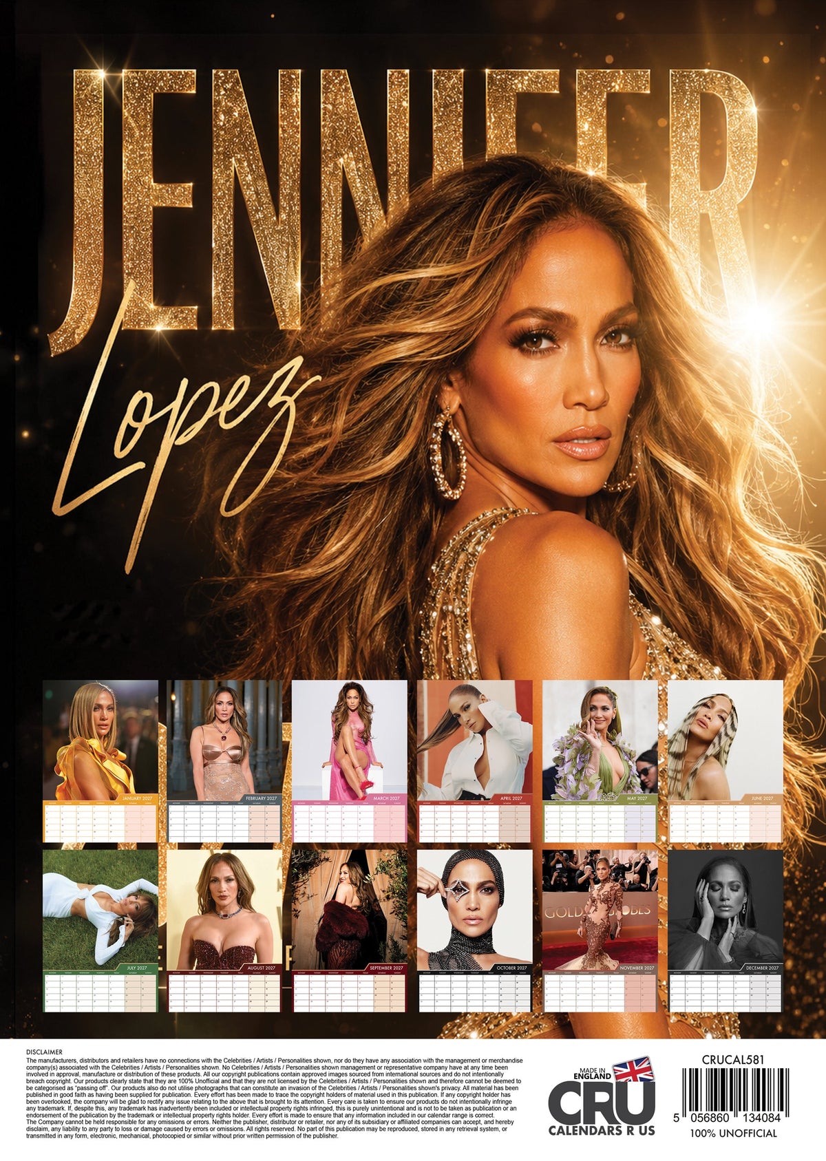 Jennifer Lopez - A3 Calendar 2027