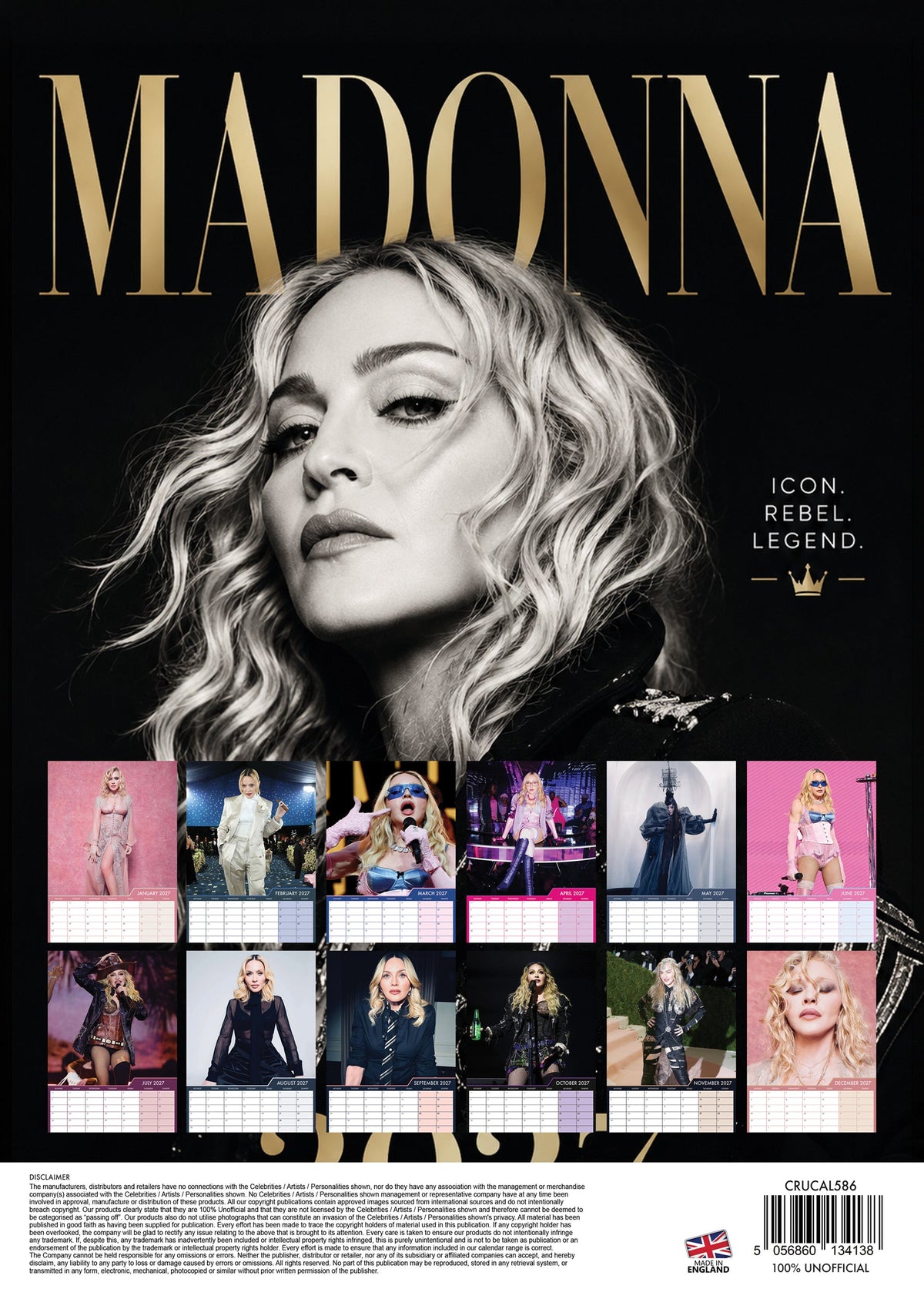 Madonna - A3 Calendar 2027