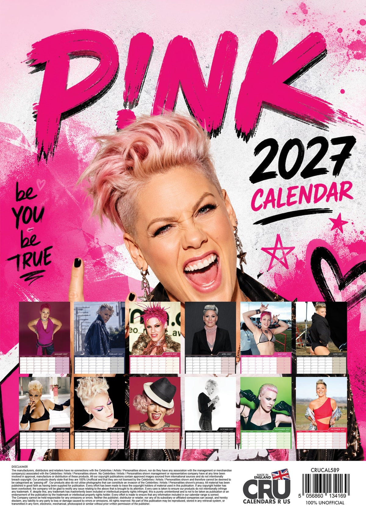 Pink - A3 Calendar 2027