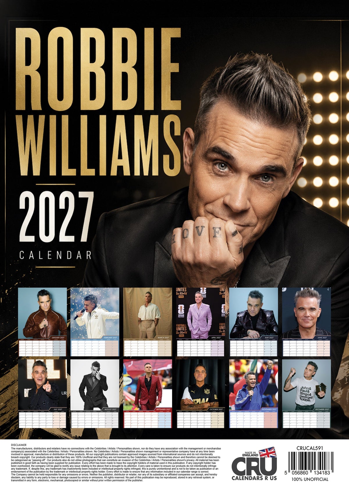 Robbie Williams - A3 Calendar 2027