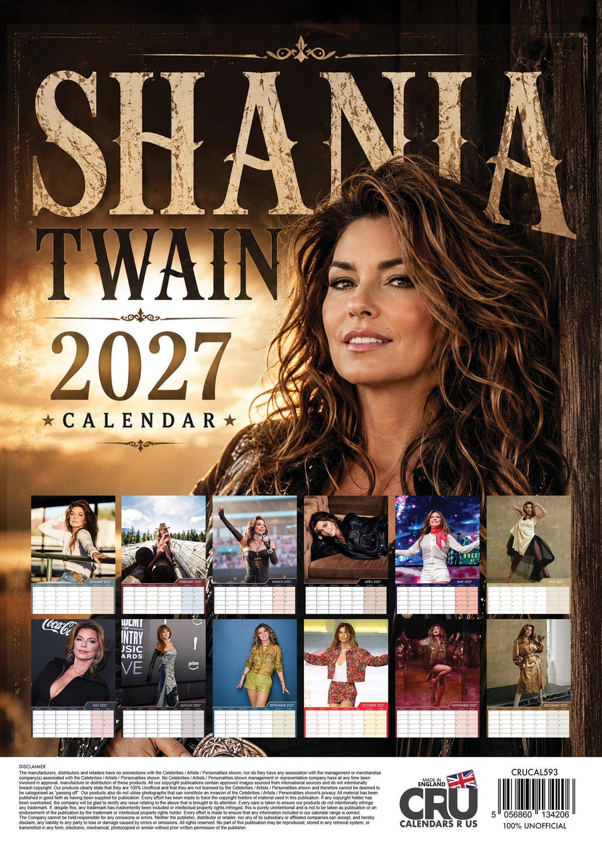 Shania Twain - A3 Calendar 2027