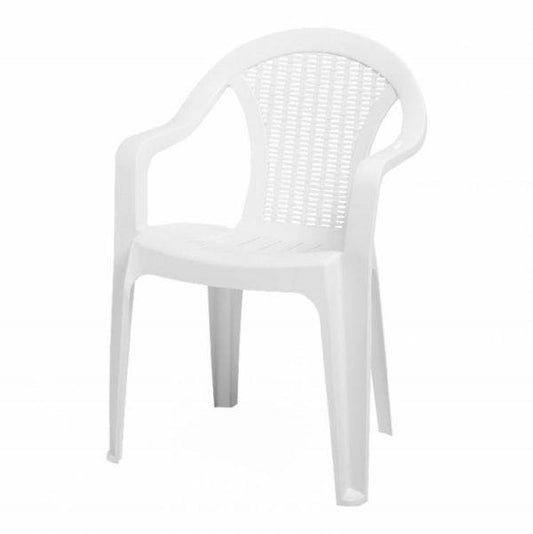Mega White Garden Outdoor Chair Plastic 56 x 42 x 78 cm CT010