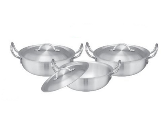 Cute Metal Wire Handle Karahi Wok Pan Set Of 3 Assorted Sizes 1 – 3