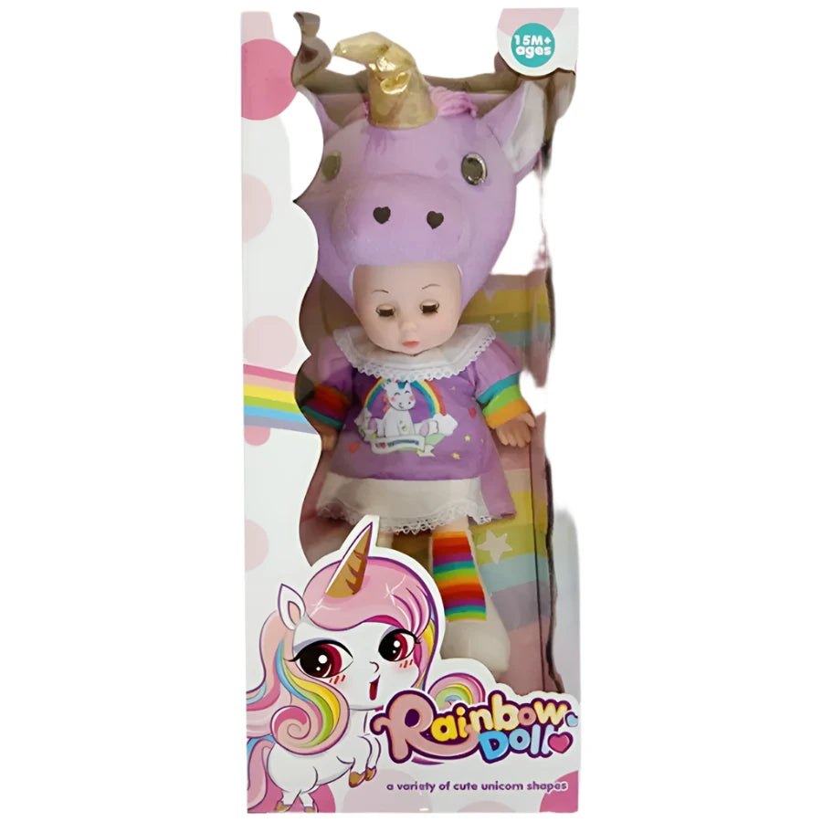 Rainbow Unicorn Baby Doll with Sounds