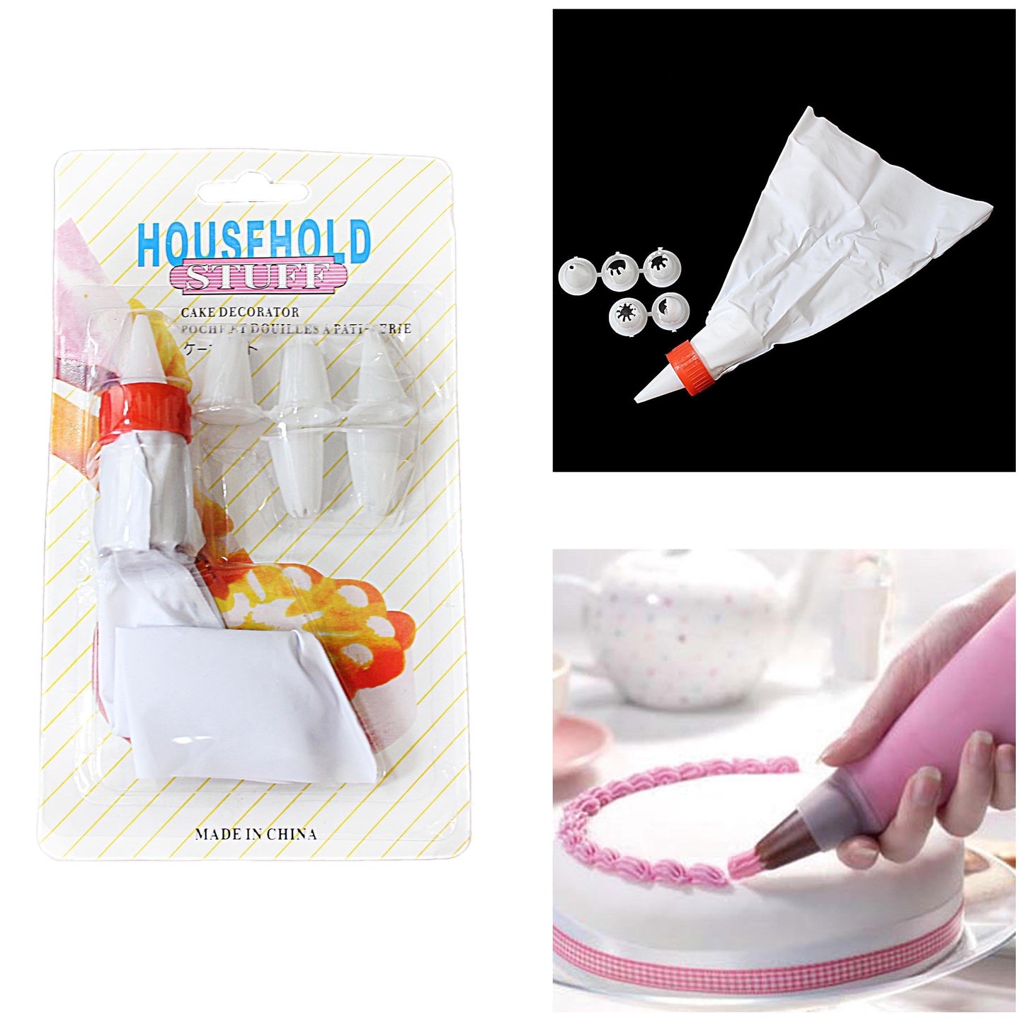 Household Stuff Cake Decorator Icing Bag With Nozzles 4664
