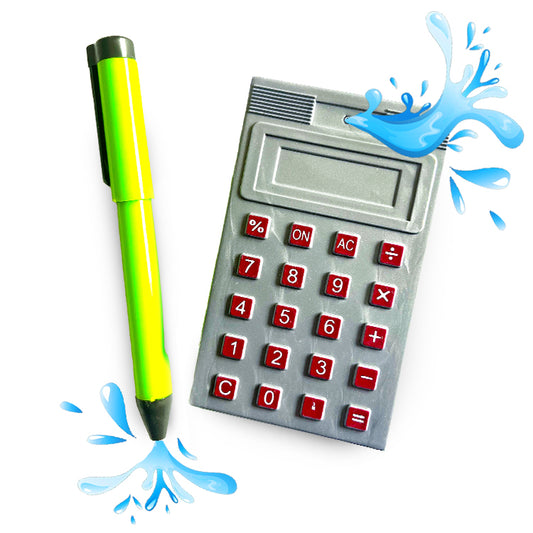 Calculator + Pen Fun Water Squirter Set