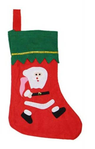 Christmas Festive Red Green Hanging Felt Stocking 32cm Assorted Designs 9980