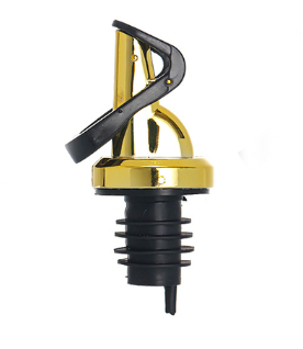 Glass Oil and Vinegar Bottle with Coloured Label 500ml Gold Plastic Stopper Assorted Designs 6811