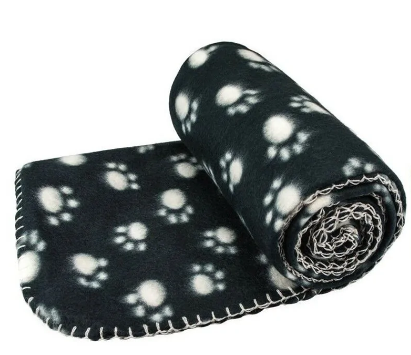 Soft Fleece Paw Print Pet Sleeping Comfort Blanket Assorted Colour