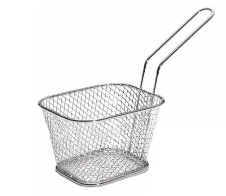 Mini Square Metal French Fries Chips Serving Mesh Basket 10 x 6.5 x 8.5 cm 7033