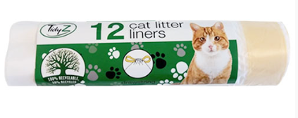 Cat Litter Tray Bin Bag Liners With Drawstring 70 X 45 Cm Roll Of 12