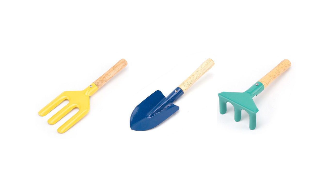Metal Gardening Tools Set 3pcs 20 cm Trowel Fork Rake 6910