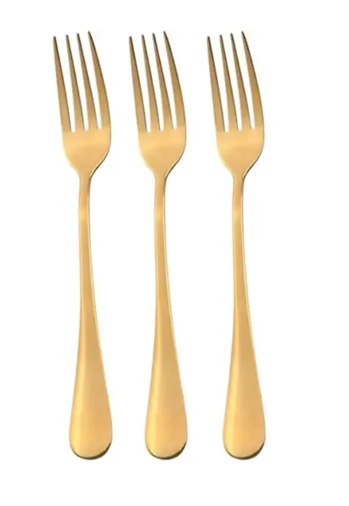 Gold Coloured Metal Forks Pack of 3 20 cm 7029