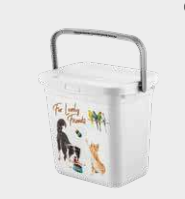 Plastic Square Bucket with Handle 24 x 20 cm Assorted Animal Print Design AK483