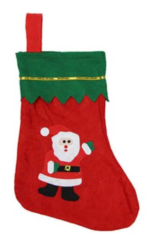 Christmas Festive Red Green Hanging Felt Stocking 32cm Assorted Designs 9980