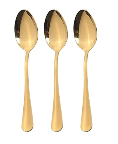 Gold Coloured Metal Spoons Pack of 3 20 cm 7028 A