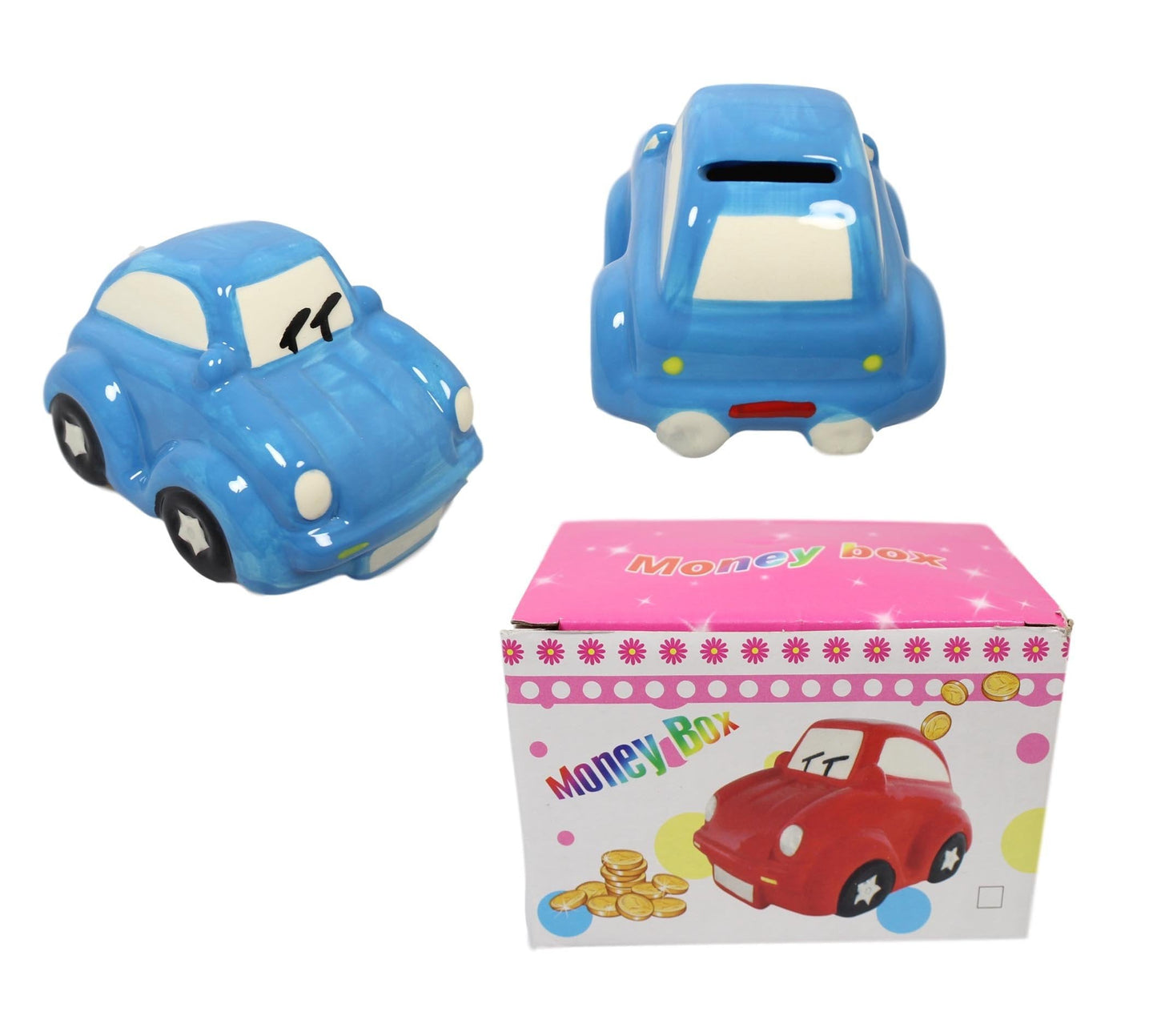 Children's Ceramic Car Money Box Piggy Bank  13 x 8 cm Assorted Colours 5598
