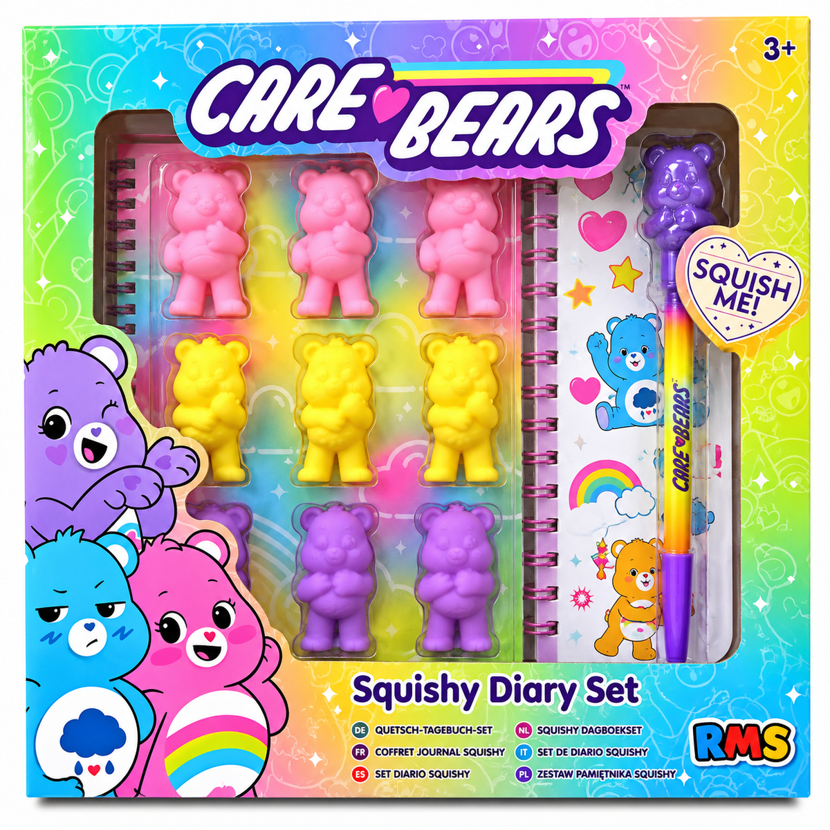 Care Bears Squishy Diary Set – Diary, Squishy Bears, Stickers & Pen