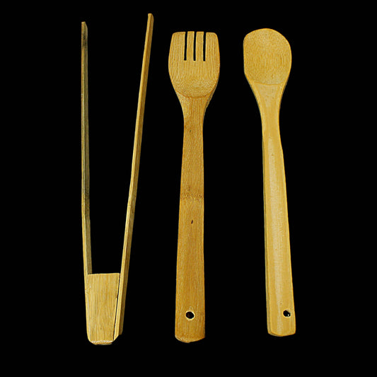 Wooden Bamboo Kitchen Utensils Set Of 3
