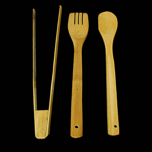 Wooden Bamboo Kitchen Utensils Set of 3 00301