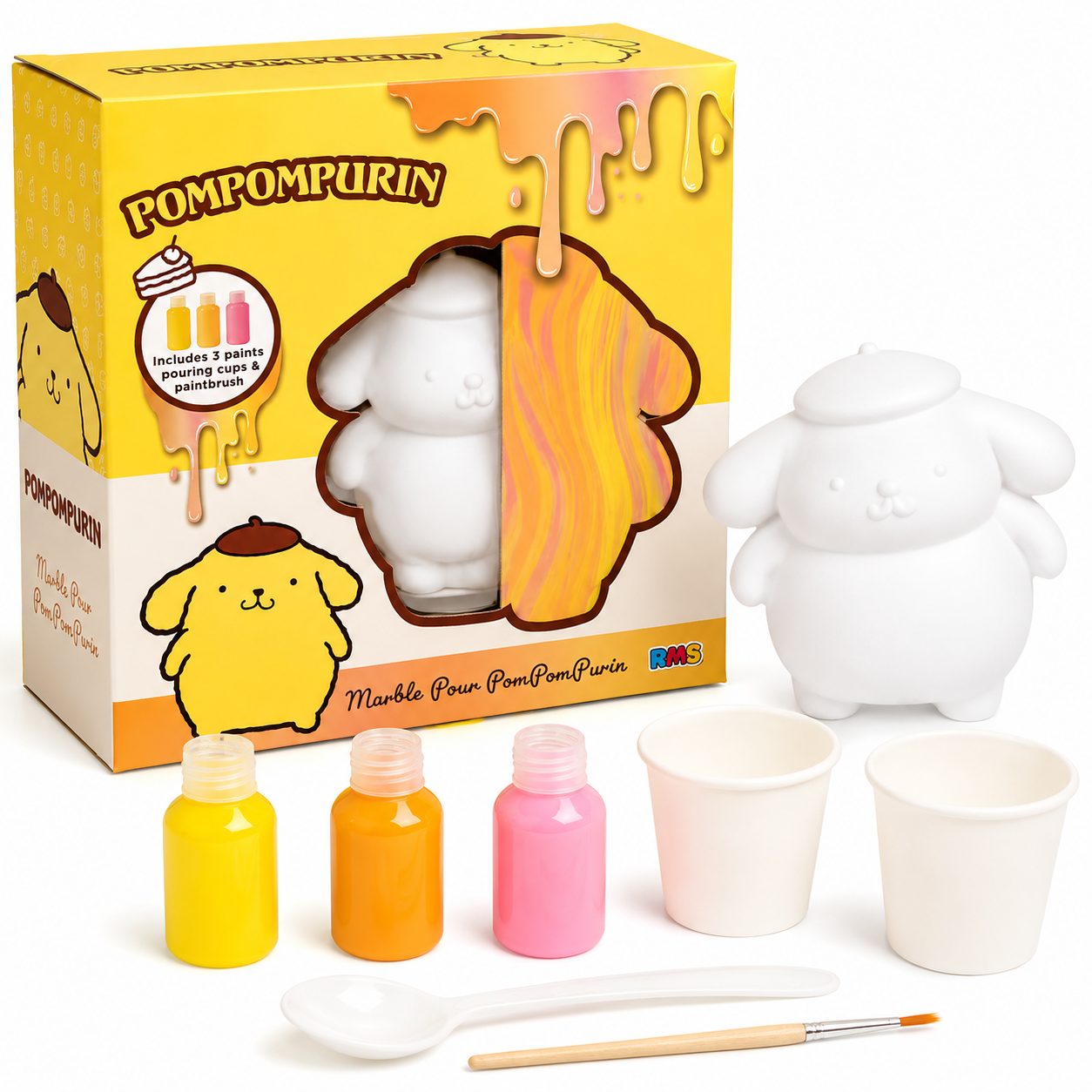 Marble Paint Pour PomPomPurin Craft Kit