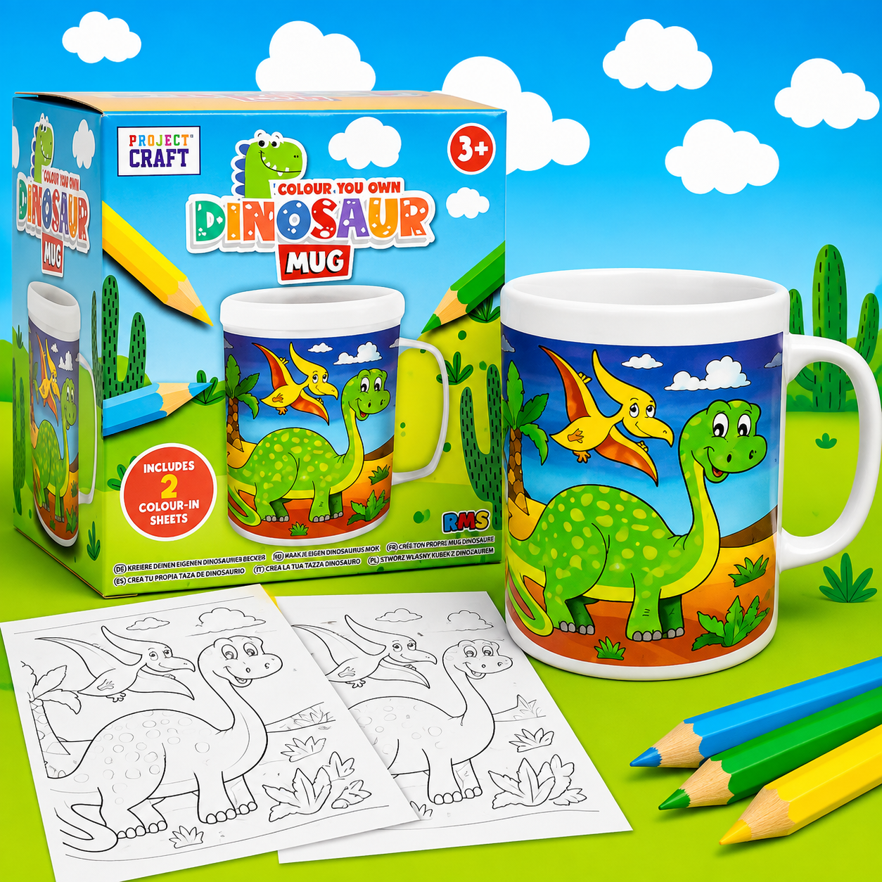 Colour Your Own Dinosaur Mug