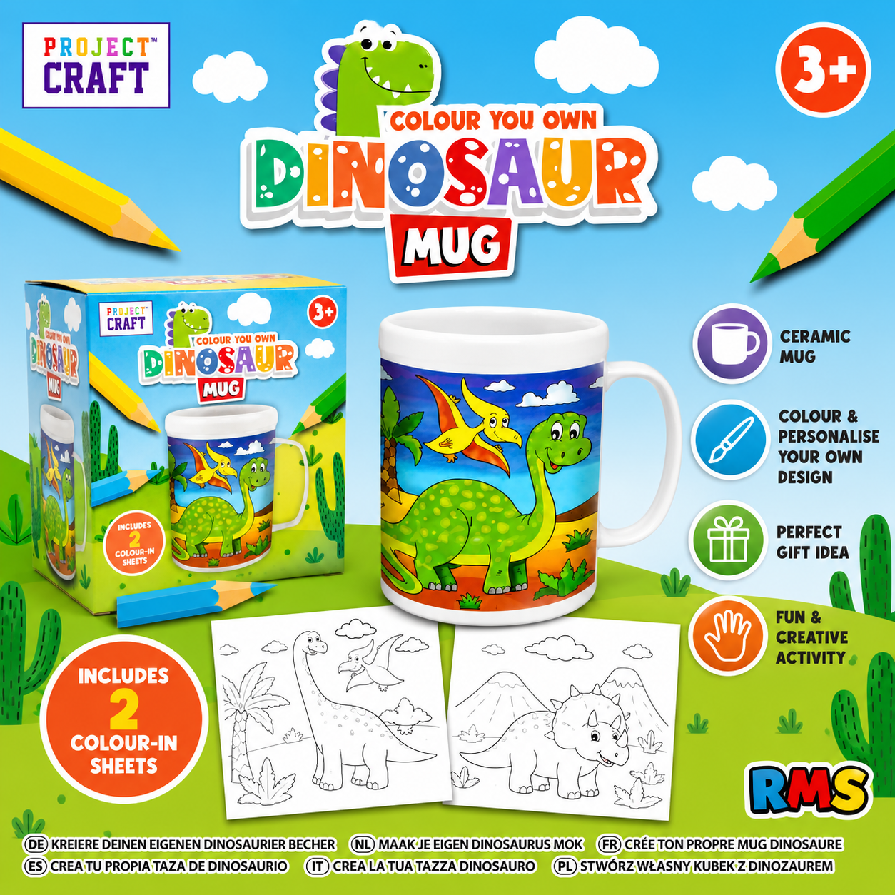 Colour Your Own Dinosaur Mug