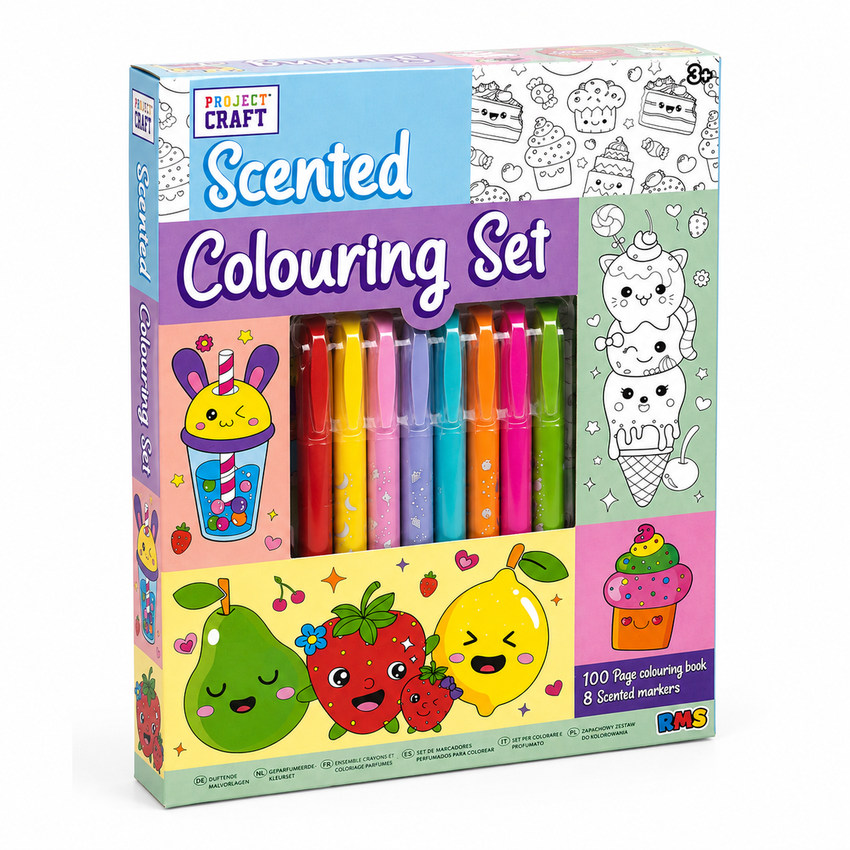 Scented Colouring Set includes 8 Fragrant Markers & 100 Page A4 Colouring Book