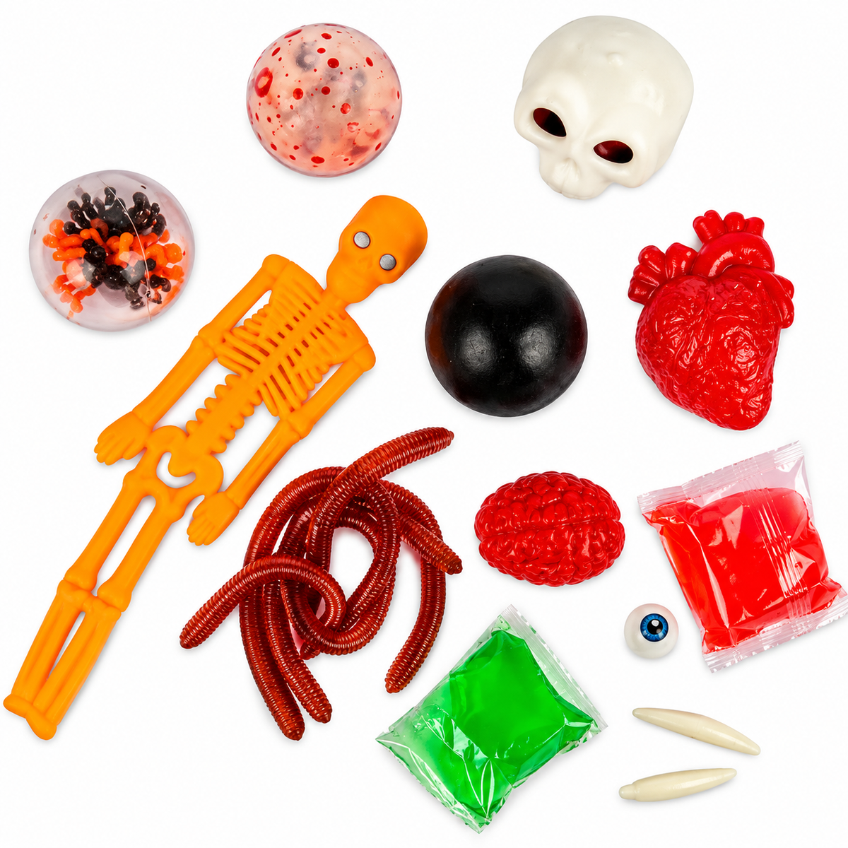 Scrunchems Halloween Gross Vending Machine - 10 Gooey Items Sensory Fidget Toy Capsules