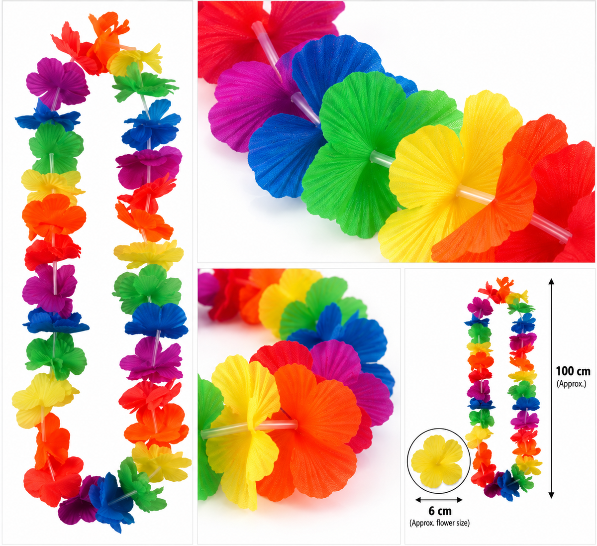 Deluxe Hula Lei – 100cm Hawaiian Flower Necklace