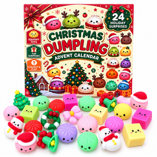 Christmas Dumpling Squishy Toys Advent Calendar – 24 Mini Squishies Inside