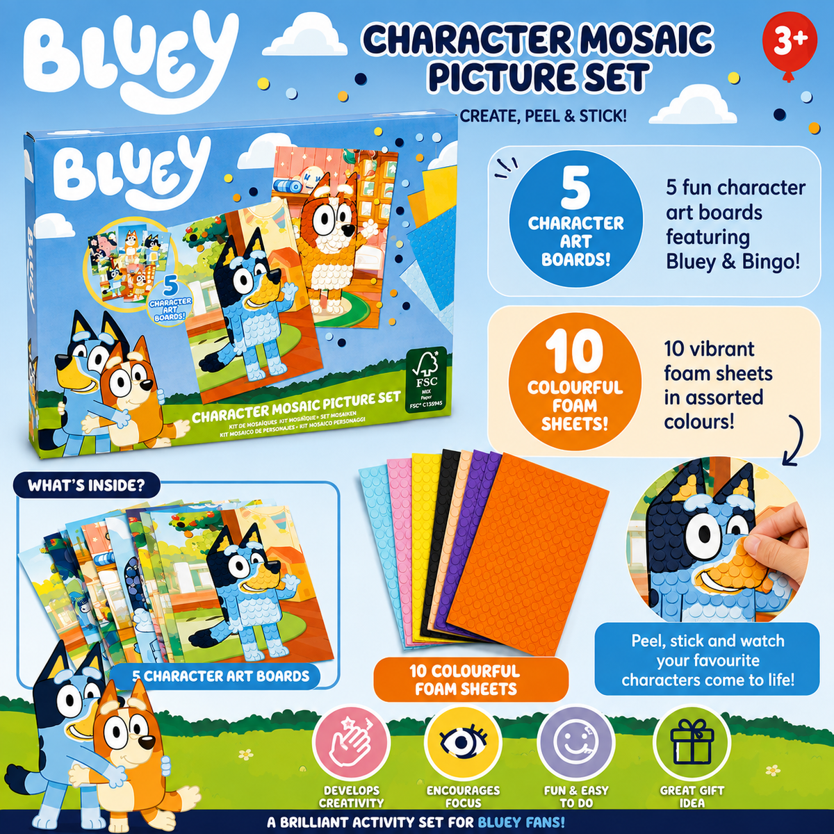 Bluey Mosaic Sticker Art Set