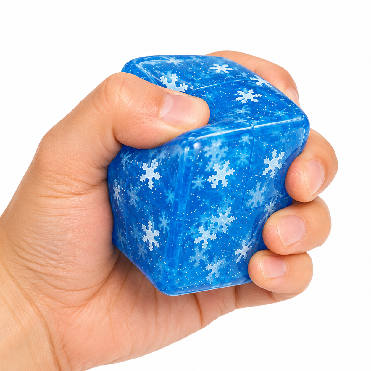 Blue Snowflake Sugar Squishy Cube Squish Fidget Maltose Sensory Toy