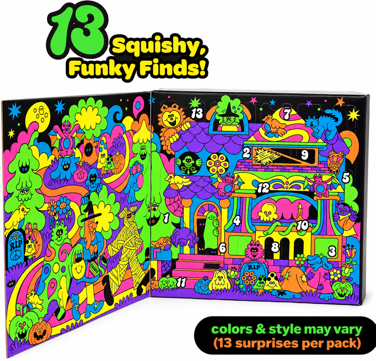 Funky Frights Squish-O-Ween Countdown Calendar - 13 Squishy Funky Finds