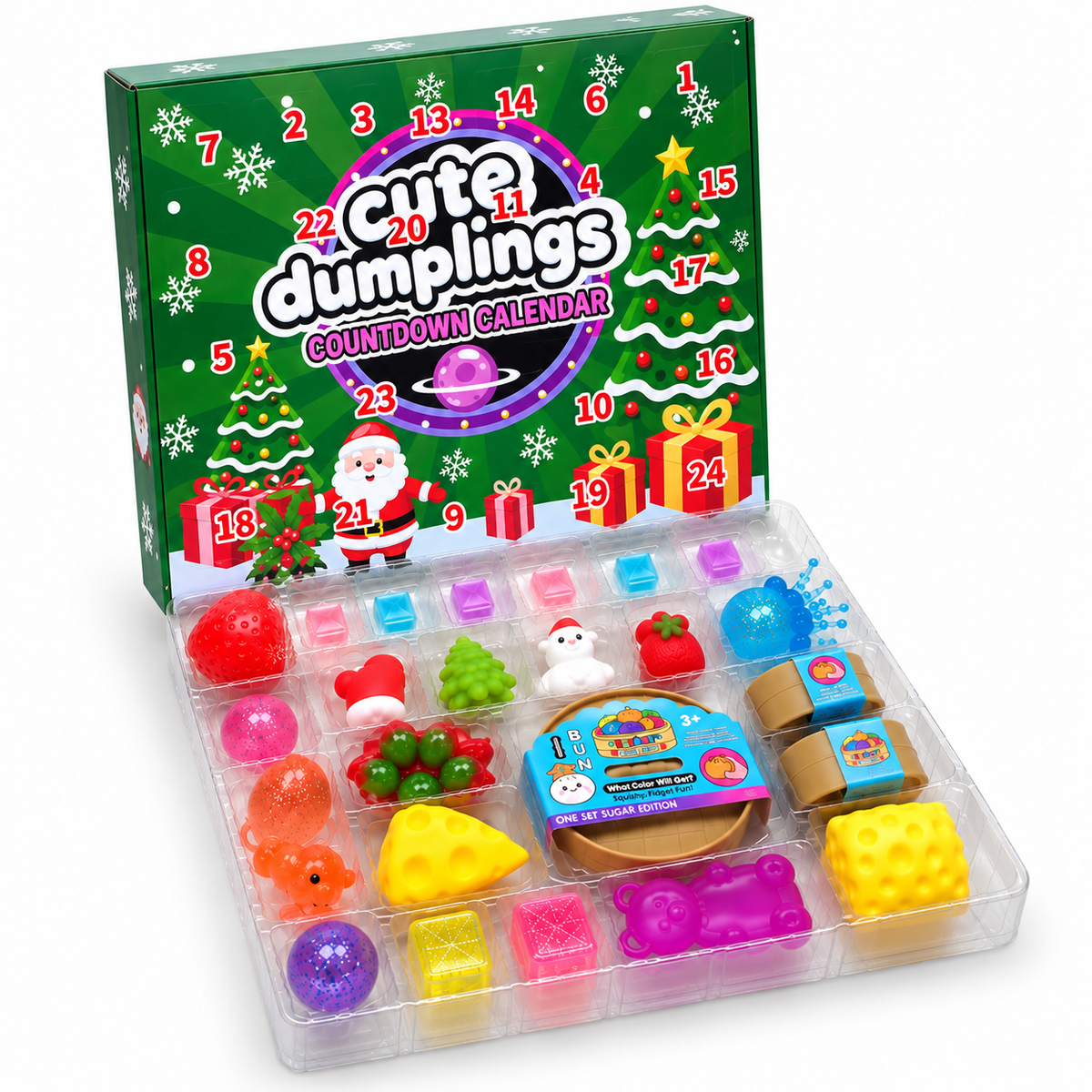 The Ultimate Super Squishy Advent Calendar - Green Cute Dumplings Style