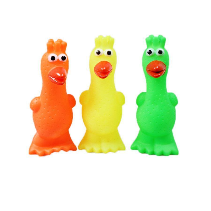 Pets Dog Toy Squeaky Chicken Bird Assorted Colours