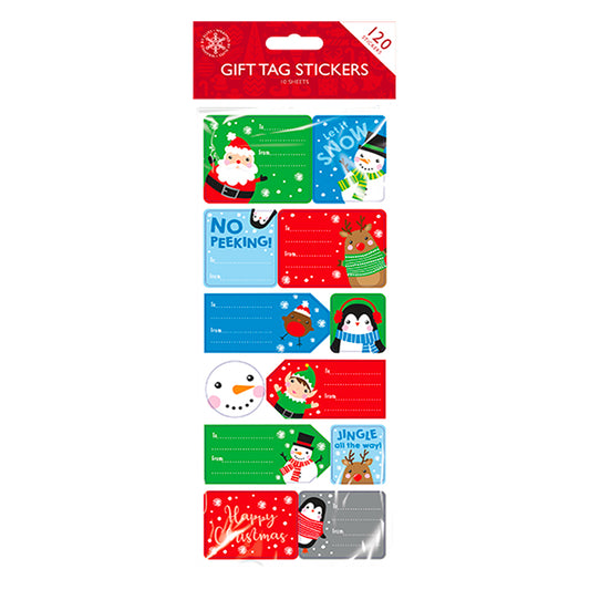 Super Xmas Gift Tag Stickers x 120