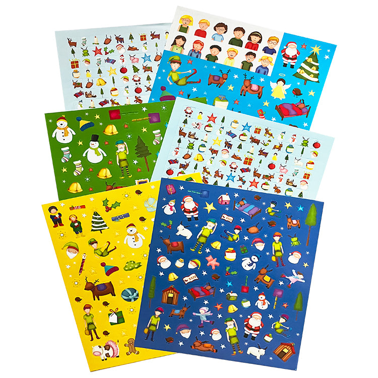 Mega Xmas Sticker Pack Mix ( 6 Large Sheets )