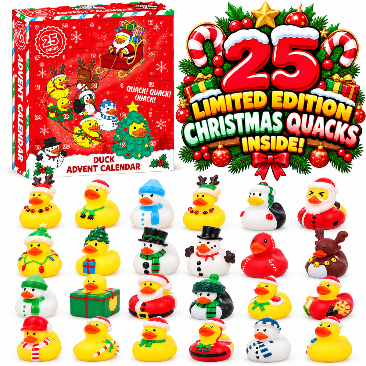QuackPacks Advent Calendar - includes 25 Limited Edition Christmas Quacks Inside