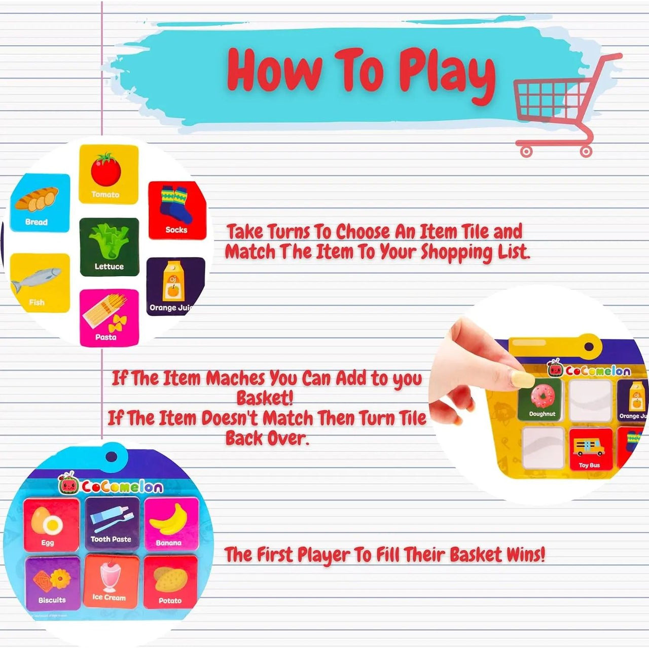Cocomelon Let's Go Shopping Picture Puzzles Game