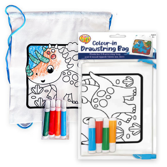 Dinosaur Colour In Drawstring Bag Kit