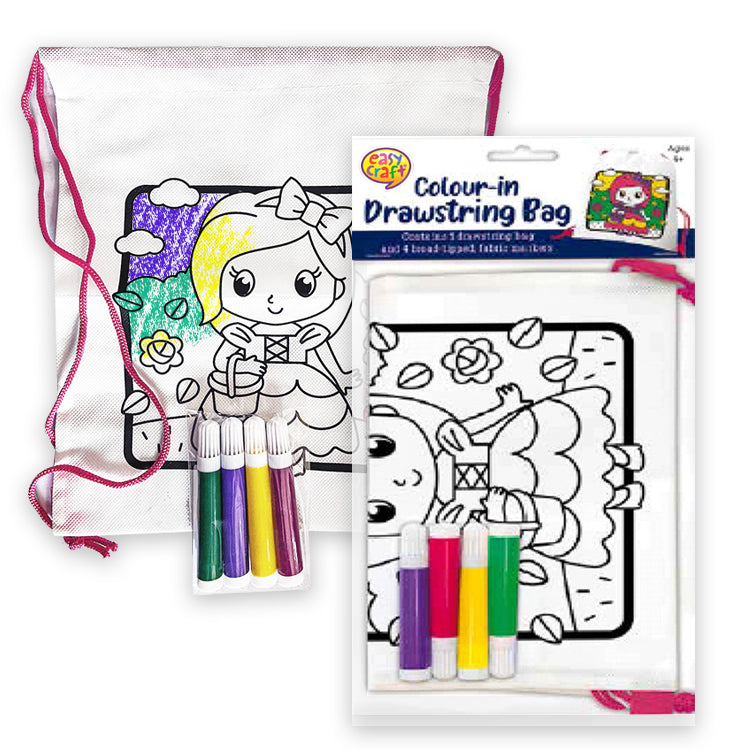 Colour In Drawstring Bag Kits x 12 ( BULK BUY SPECIAL )